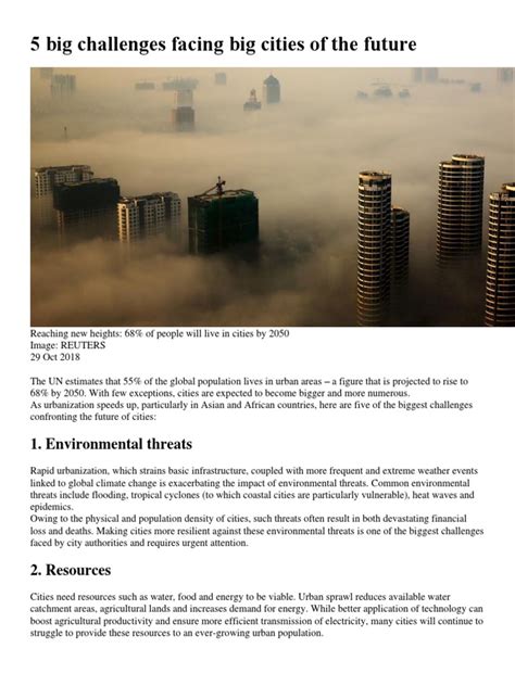 challenges of global cities|5 big challenges facing big cities of the future.
